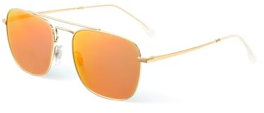 Jim Halo Retro Square Sunglasses Premium Glass Lens Men Women | Flat Metal Eyewear, Driving Running, Outdoor Activities