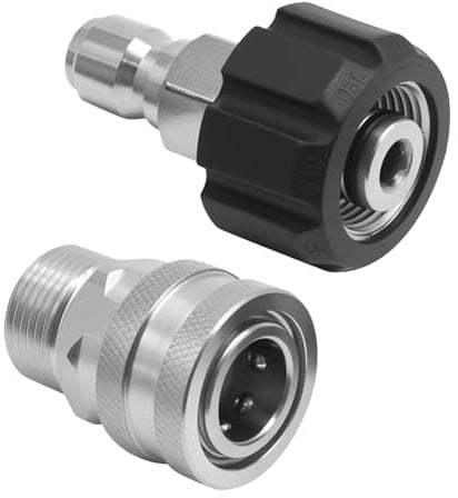 Ollanoos Connect Female Adapter M22 auf 1/4 Edelstahl Innengewinde, Messing Hochdruckadapter für Reinigungsmaschinen, Schnellkupplung für Hochdruckschlauch und Waschpistole