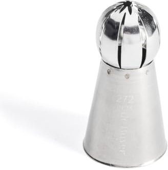 De Buyer - Douille russe à fleur en inox - Fines stries - En Inox, Idéale pour Décorer, Garnir et Remplir, Sans Soudure pour Hygiène Parfaite, S'Adapte aux Poches Pâtissières