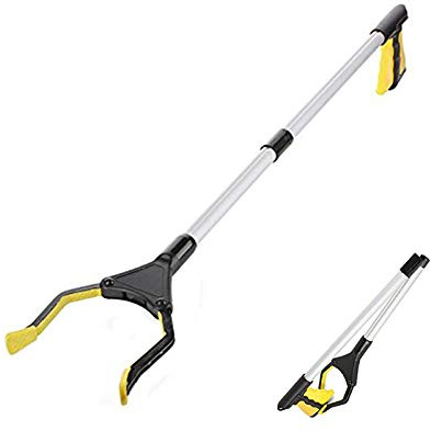 MYCreator 32 Grabber Reacher, Foldable Pick Up Long Arm Reacher Picker Upper Grabber Reaching Assist Tool for Trash Pick Up, Litter Picker, Garden Nabber, Arm Extension (Yellow)