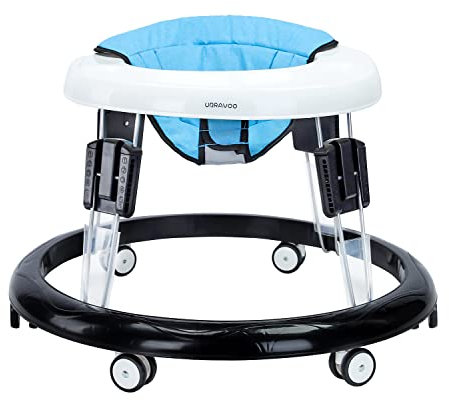 UBRAVOO Lauflernhilfe, Höhenverstellbare Gehhilfe Mit Universalrädern für Baby Ab 6-18 Monate Mädchen & Jungen (Blau)