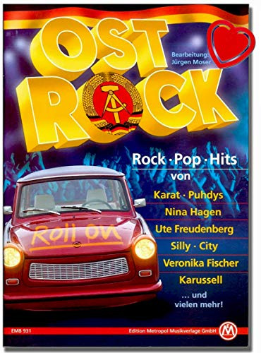 Ost Rock Songbook - Hits von Puhdys, Karussell,City, Karat, Elefant, Keimzeit, Silly, Tamara Danz, Electra, Jürgen Hart uvm - mit bunter herzförmiger Notenklammer