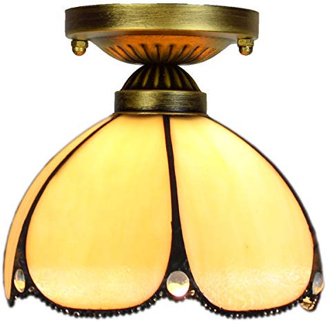 Blivuself Tiffany Deckenleuchte 8-Zoll-europäischen Stil Retro Kreative einfachen Aisle Korridor Treppenhaus Kleine Deckenleuchte Badezimmer Restaurant Bar Lampe