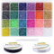 EuTengHao 14400 piezas de cuentas de tubo, cuentas de semillas de vidrio de corneta, pequeñas cuentas espaciadoras para manualidades, pulseras, collares, fabricación de joyas 3 mm, 600 por color
