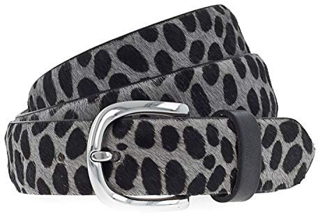 Vanzetti Animal Scouting 30mm Cambered Cow Fur Leather Belt W115 Leo Gray - kürzbar