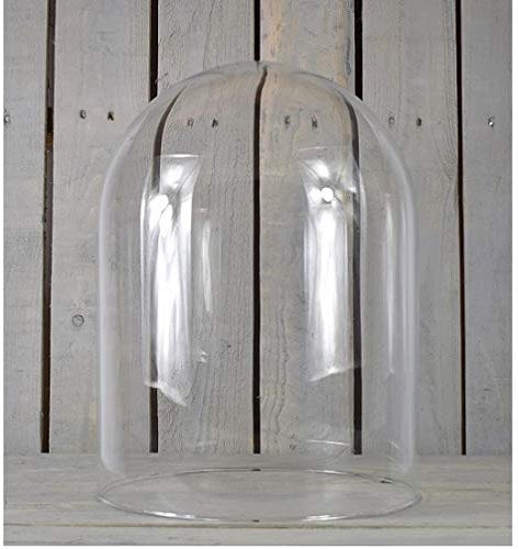 EMH Cloche en verre transparent faite à la main - 40 cm