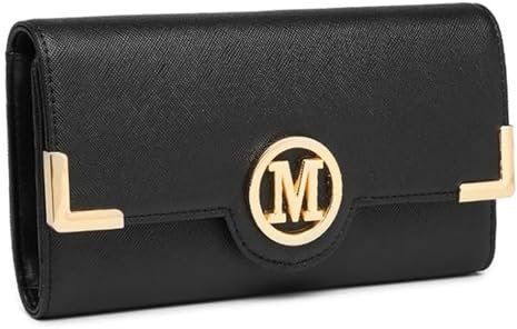 Miss Lulu Portefeuille Porte Monnaie Femmes Longue Fermeture Éclair Poche pour Téléphone Carte Simili Cuir avec Métal Boucle