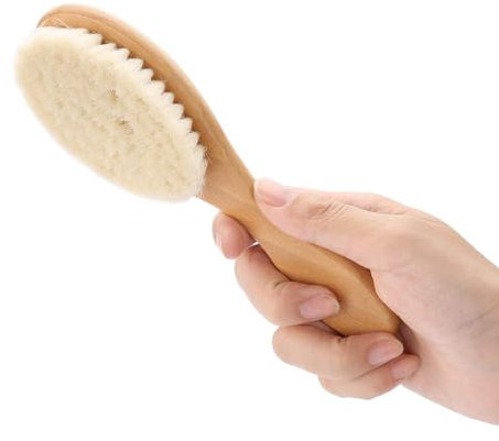 Cepillo de pelo de cabra para barba, cepillo de cabeza de aceite retro, cepillo de peluquero para decolorar, cepillo de corte de pelo, cepillo de cuello con mango para salón profesional en casa