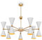 MAYTONI DECORATIVE LIGHTING Vesper Moderner Kronleuchter XL, 14-flammmig, Weiß und Gold, aus Metall Art Deco für Schlafzimmer, Esszimmer, Wohnzimmer, für 14 xE14 40W nicht inkl.