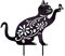 Nicoone Metall Gartenornamente, Metall Katzenform Statue Katze Rasen Garten Dekoration Ornament Gartenstecker für Dekoration