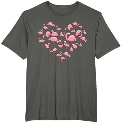 Fenicottero T Shirt Donna Ragazze Bambini Cuore Poses Carino Fenicottero Maglietta