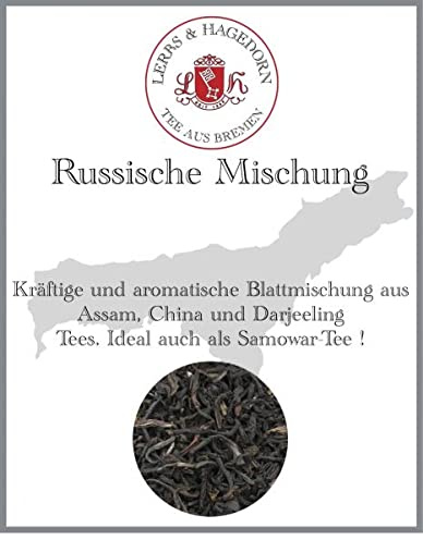 Lerbs & Hagedorn, Russische Mischung |Kräftig, Aromatisch 250g (ca. 20 Liter) Assamtee, Chinatee, Darjeelingtee, Mischung, Schwarztee