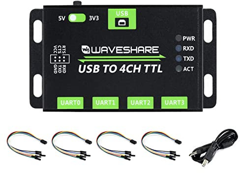 Waveshare Industrial USB to 4CH TTL Converter USB to UART with Multi Protection Circuits Multi Systems Support
