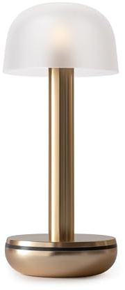 HUMBLE Two Wireless Portable LED Gold Frosted Shade Table Light Dimmable Mood Lighting Indoor Outdoor Cosy Warm Long Lasting Dining Home Garden Waterproof Design IP65