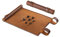 Melia Games RPG Würfelmatte zum Rollen inklusive Würfel Set - handgefertigte Würfelunterlage aus Echt-Leder - Pen and Paper Matte mit Würfelfach - für Fantasy-Rollenspiele (Tobacco + Bronze Set)