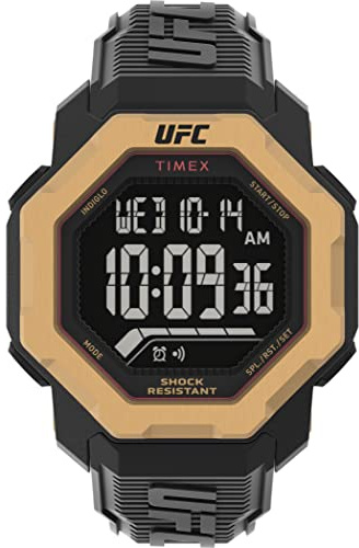 Timex UFC Strength Knockout 48mm Herren-Armbanduhr aus schwarzem Kunstharz TW2V89000
