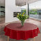 laro runde 140 cm wachstuchtischdecke wachstischdecke abwashbar PVC tischdecke Wachstuch wasserabweisend Garten tischdecke, Muster:Rot Leinenoptik