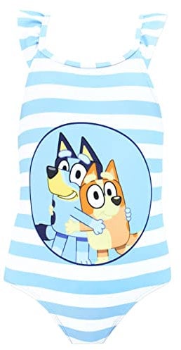 BlueY Mädchen Badeanzug | Bingo Badeanzug | Blau | 104 | Kinderbademode | Offizielle Merchandise-Artikel