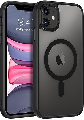 BENTOBEN iPhone 11 Phone Case, Phone case iPhone 11 Magnetic Case [Compatible with MagSafe] Translucent Matte Slim Shockproof Anti-Fingerprint Anti-Scratch Protective Cover for iPhone 11 6.1’’ Black