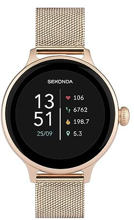 Sekonda Connect 40625 Smartwatch Uhr, 40 mm, mit rotgoldenem Edelstahlarmband