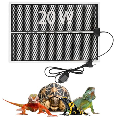 KIPIDA Terrarium Heizmatte, 20W Heizmatte Terrarium 28x42cm, Einstellbar Wärmematte Terrarium, Reptilienwärmematte mit Temperaturregelung für Reptilien, Amphibien, Schlangen, Eidechsen, Geckos,Spinnen