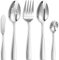 KEAWELL Premium Louis Servierlöffel aus Edelstahl 18/10, feines Löffelset mit eckigem Rand, spülmaschinenfest, silberfarbene Servierutensilien (Hostess Servierbesteck Set)