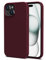 TIIXXA Custodia in silicone per iPhone 15, custodia morbida ultra sottile protettiva antiurto in silicone liquido, rivestimento in microfibra antigraffio, 15,5 cm, bordeaux