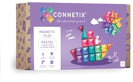 CONNETIX Magnetische Fliesen Pastell Starterpaket, 64 Stück