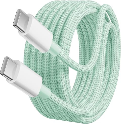 Txtcu USB C to USB C Charger Cable 5M, 60W Fast Charging Nylon Type C Cable Compatible With iPhone 15/Plus/Pro/Max, Galaxy S23 Ultra/S22, Pixel 7, Huawei Mate 60, MacBook Pro 2021, iPad Air 5