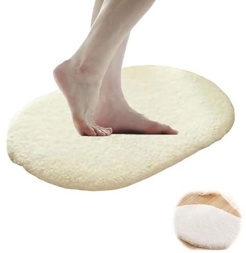 Enforose Niedlicher Flauschiger Teppich, rutschfeste ovale Plüsch-Fußmatte für den Innenbereich, waschbare weiche Bodenmatte, geeignet für Wohnzimmer, Bad, Küche, Schlafzimmer Kleiner Teppich(Weiß)