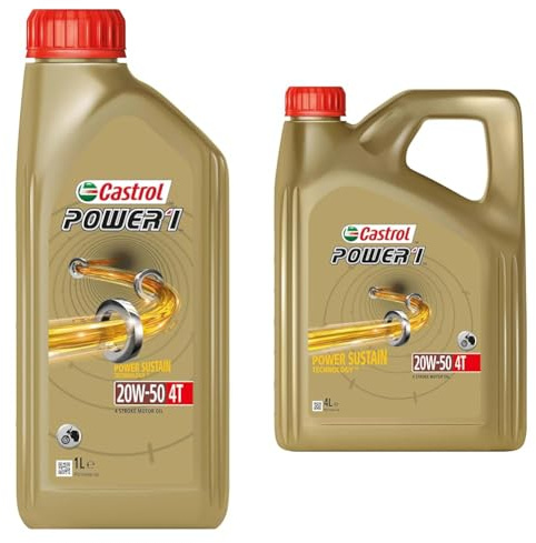 Castrol Bundle | Castrol POWER1 4T 20W-50 4-Takt Motoröl, 1L + 4L