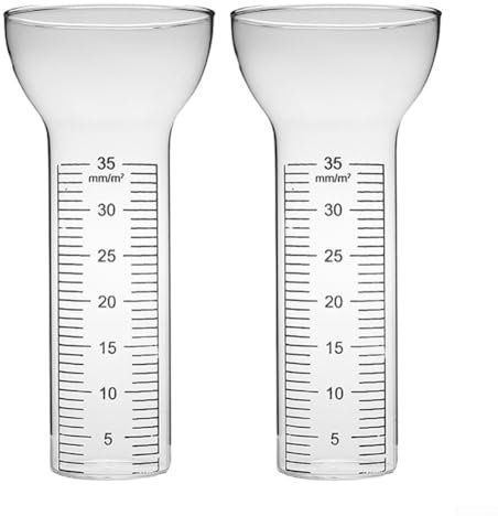 Gbtdoface Regenmesser für Hof, Outdoor-Regenmesser, Ersatzglas für Regenmesser, Niederschlagsmesser, Glas, Regenwassermesser, 35 mm, 2 Stück
