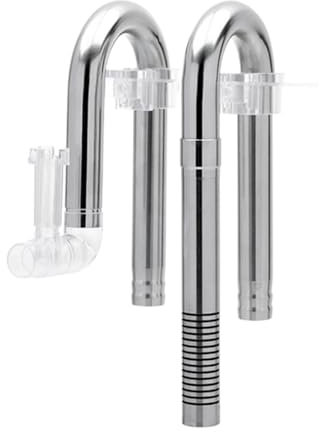 MiOYOOW - Tubo de filtro de acuario, lirio, pipas, skimmer de superficie, acuario, manguera de filtro de acero inoxidable con soporte fijo dividido, tubos de drenaje para plantas de acuario y plantas