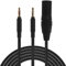 LKOOFHNM Câble de rechange 2,95 m pour casques Hifiman Sundara, Arya, Ananda, HE400SE, 4 broches symétrique à double 3,5 mm, Nylon Noir, Haute Vitesse, Mâle à Mâle