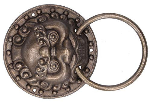Löwen-Türklopfer, 14 X 9,8 Cm, Türklopfer, Löwenkopf-Zuggriffknöpfe mit Schubladenring, Retro-Türgriff, Antiker Messing-Türgriff, Türklopfer