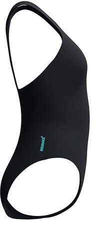 Speedo Women's Racer Zip Swimsuit | Swim Fitness | Soft Feel | Premium Swimwear, Anthracite, 44