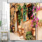 Pechiwuo 3D Duschvorhang 200x200 Italien Shower Curtains Italienische Straße Duschvorhang Polyester Textil Antischimmel Wasserdicht Duschvorhänge für Badezimmer Badewannen mit Haken a1713