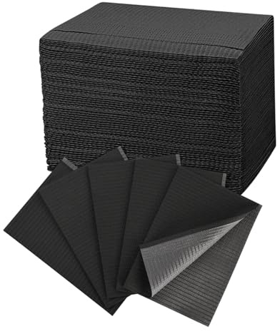 Tintoke 50 Stück Dental Lätzchen Schwarz, 45x34cm Einweg, Tattoo Tischdecken Clean Pad für Catering-Servietten, Tattoo-Studios (Schwarz)