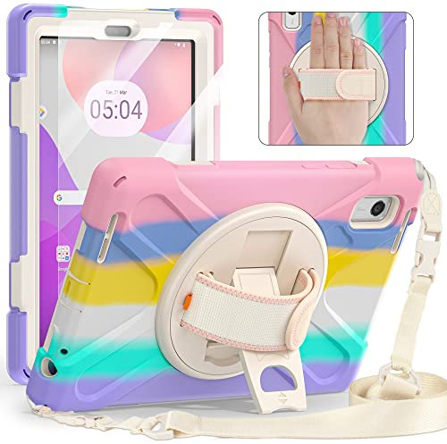 Funda para Tablet PC Estuche de TPU resistente a prueba de golpes compatible con Lenovo Tab M9 TB-310FU (2023), cubierta protectora a prueba de caídas a prueba de golpes con soporte giratorio + manija