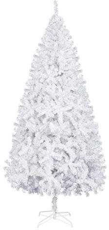 7ft White Christmas Tree, Artificial Xmas Christmas Tree with 950 Tips, Solid Metal Legs, Christmas Decorations for Indoor Outdoor 2.1m