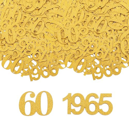 GoldRock Konfetti 60 Geburtstag Deko Groß 3,4-5cm,100 Stück Streudeko 60 Geburtstag, Deko 60 Geburtstag Frau Mann 1965,Glitzer Tischdeko 60. Geburtstag,Dekoration 60er Geburtstag,Deko 60 Konfetti Gold