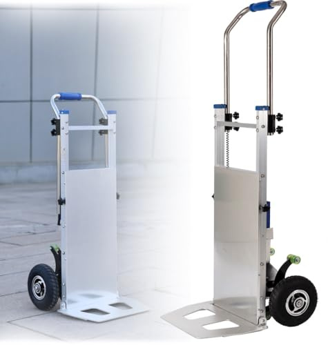 Carretilla Elevadora Para Objetos Pesados,Sube Escaleras Eléctrica,Carrito Con Mango Extensible,Motor Sin Escobillas,Capacidad De Carga 200 Kg/440 Lbs,Aleación De Aluminio A