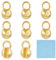 BENECREAT 8Pcs 925 Sterling Silber Crimp Abdeckung Perlen, 8x4.5mm Runde goldene Perle Tipps Kalotte Enden, Clamshell Knot Abdeckung für Schmuck machen DIY-Fundstücke Handwerk, Loch: 2mm