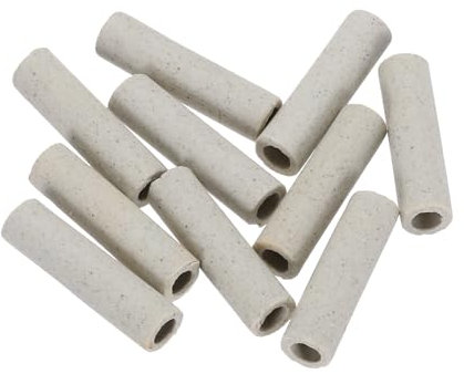 sourcing map 10pcs Ceramic Tube Insulated Electronic Wire Bundle Protection Heat Insulation Tube 5x8x30mm