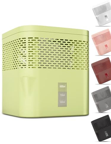 BonAura® AirOne Lite Badezimmer & Küche Luftentfeuchter ohne Strom mit 360° Belüftung I Raumentfeuchter mit Ausgießer & 450g Luftentfeuchter Granulat I Raum Entfeuchter bis 16m²