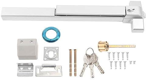 Diyeeni Barres Anti-Panique pour Porte de Sortie, Barre de Poussée Commerciale, Dispositif de Sortie de Panique, Barre de Poussée en Acier Inoxydable 304 pour Porte en Verre avec Cadre