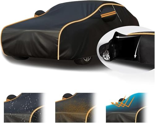 Car Tarpaulin Made for Citroen C1 Half Garage for Car,Hail Protection Car Cover,Waterproof Breathable-9912