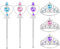 Aolso Prinzessin Kostüme Zubehör Set of 6, Eiskönigin Krone und Zauberstab ELSA Dress Up Zubehör Set, Ohrring für Geburtstage, Cosplay und Festivals(Blau/Rosa/Lila)