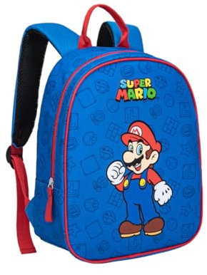 mybagstory - Rucksack für Mädchen Mario Kart blau – Kinder – Schule – Kindergarten – Schulranzen für Jungen – Größe 32 cm – verstellbare Träger – Geschenkidee, Mario Kart – Blau, Enfant
