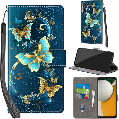 Cover per Samsung Galaxy A15 4G/5G PU Pelle Custodia Flip Turquoise | Custodia in pelle PU, Chiusura magnetica, Supporto regolabile, Scomparti schede, Protezione totale per Samsung A15